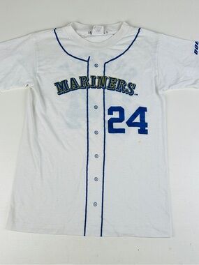Vintage 90s Seattle Mariners Jersey Shirt Youth S Baseball Ken Griffey Jr #24